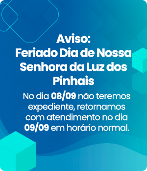 Aviso de feriado de no dia 01/08 retornaremos os trabalhos no dia 04/08